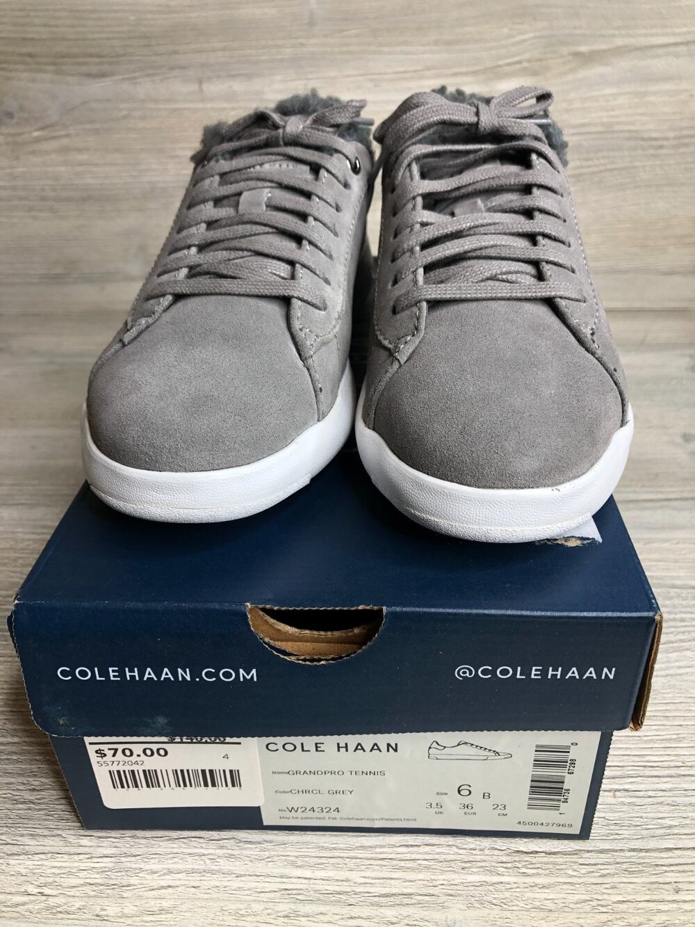 Cole Haan Women's Grand Crosscourt Sneaker Size 6 Gray Suede